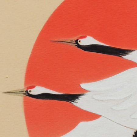 高級色紙「旭日飛鶴」冬彦（色紙絵） : 掛け軸・絵画の専門店 掛軸堂