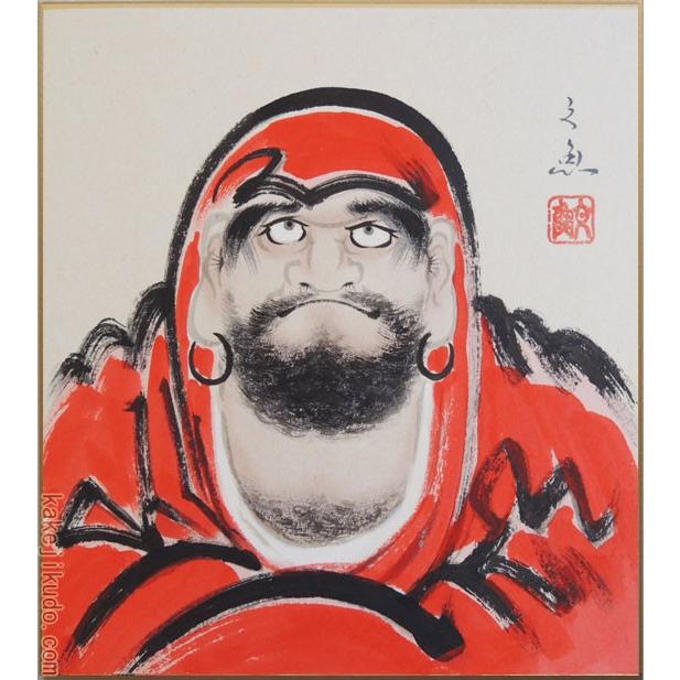 高級色紙 赤達磨 文魚 色紙絵 Ys 5013 掛け軸 絵画の専門店 掛軸堂画廊 通販 Yahoo ショッピング