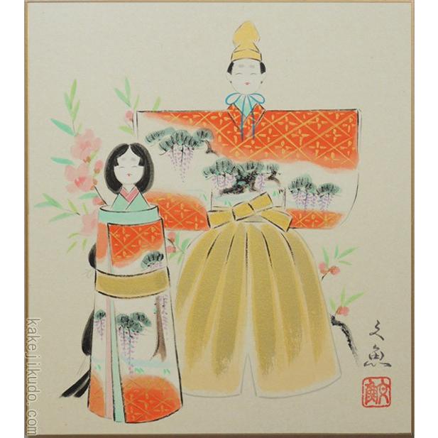 高級色紙「立雛」文魚（色紙絵） : 掛け軸・絵画の専門店 掛軸堂画廊