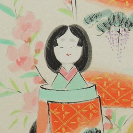 高級色紙「立雛」文魚（色紙絵） : 掛け軸・絵画の専門店 掛軸堂画廊