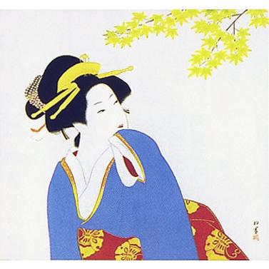 上村松園 掛け軸 『若葉』 【掛軸】【一間床・半間床】【丈の短い掛軸