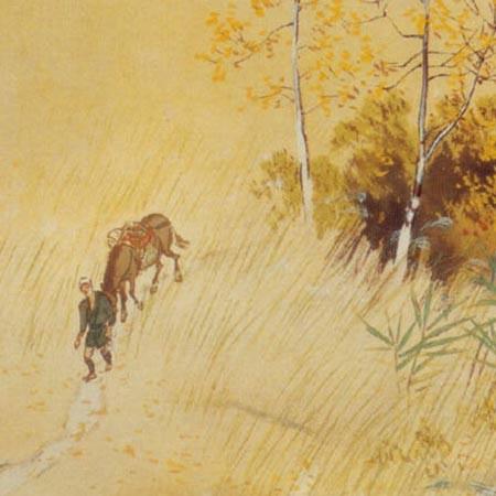 川合玉堂 絵画 高原深秋 【複製】【美術印刷】【巨匠】【変型特寸