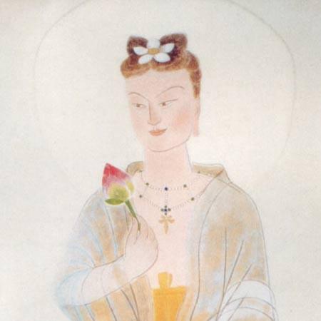 小倉遊亀 絵画 菩薩 【複製】【美術印刷】【巨匠】【変型特寸