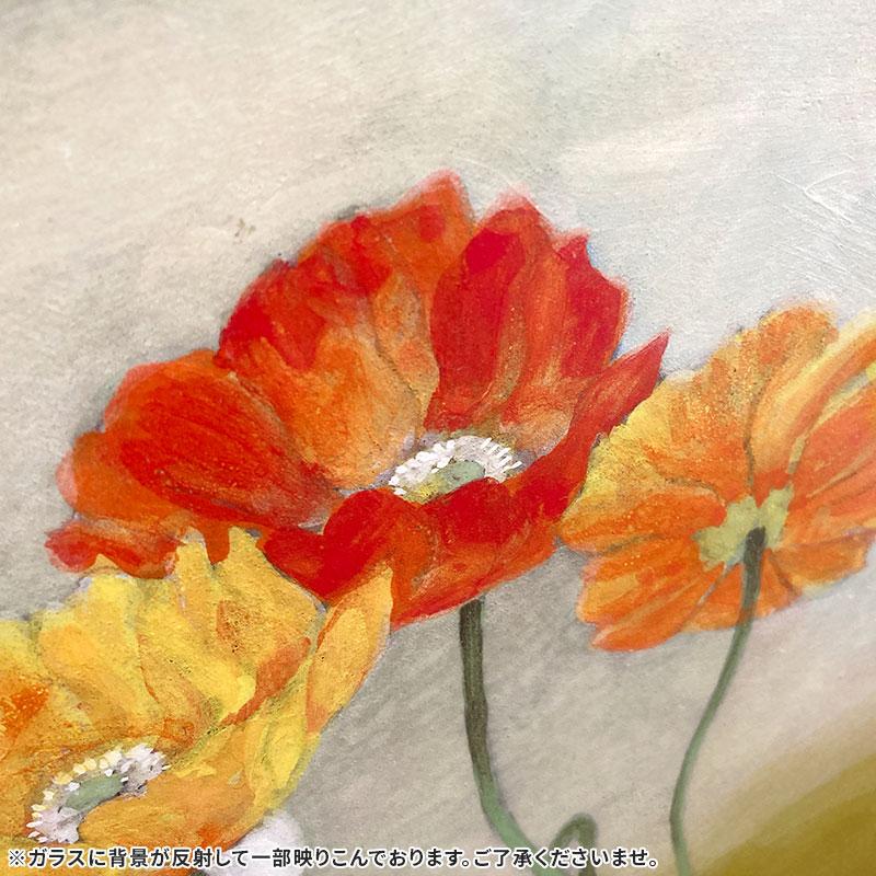 絵画 日本画 木村卓央「ポピー」額入り F6 日本の名画 壁飾り 部屋飾り 和風 花柄 背景 インテリア雑貨 壁掛け アートパネル 和室 リビング 玄関 1点ものの画像