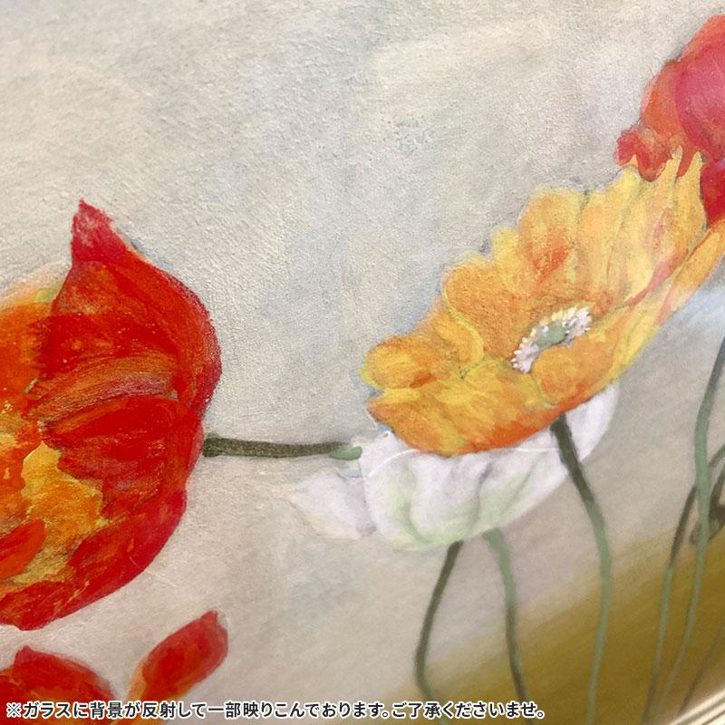 絵画 日本画 木村卓央「ポピー」額入り F6 日本の名画 壁飾り 部屋飾り 和風 花柄 背景 インテリア雑貨 壁掛け アートパネル 和室 リビング 玄関 1点ものの画像