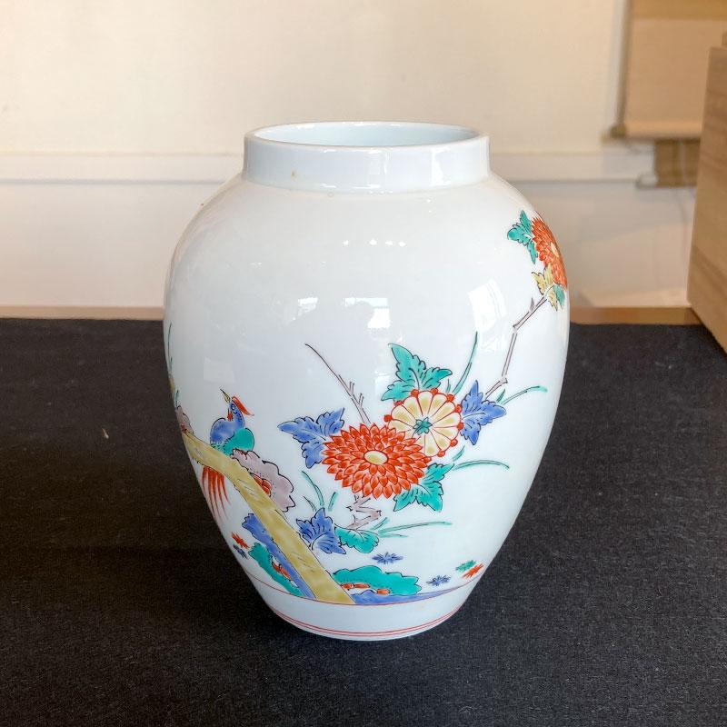 柿右衛門 錦 花瓶 陶磁器 陶器 花絵 骨董品 工芸品 和の逸品 希少 美品