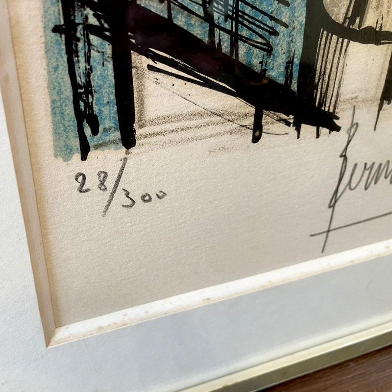 絵画 リトグラフ ベルナール・ビュッフェ「青い背景のピエロ (CLOWN