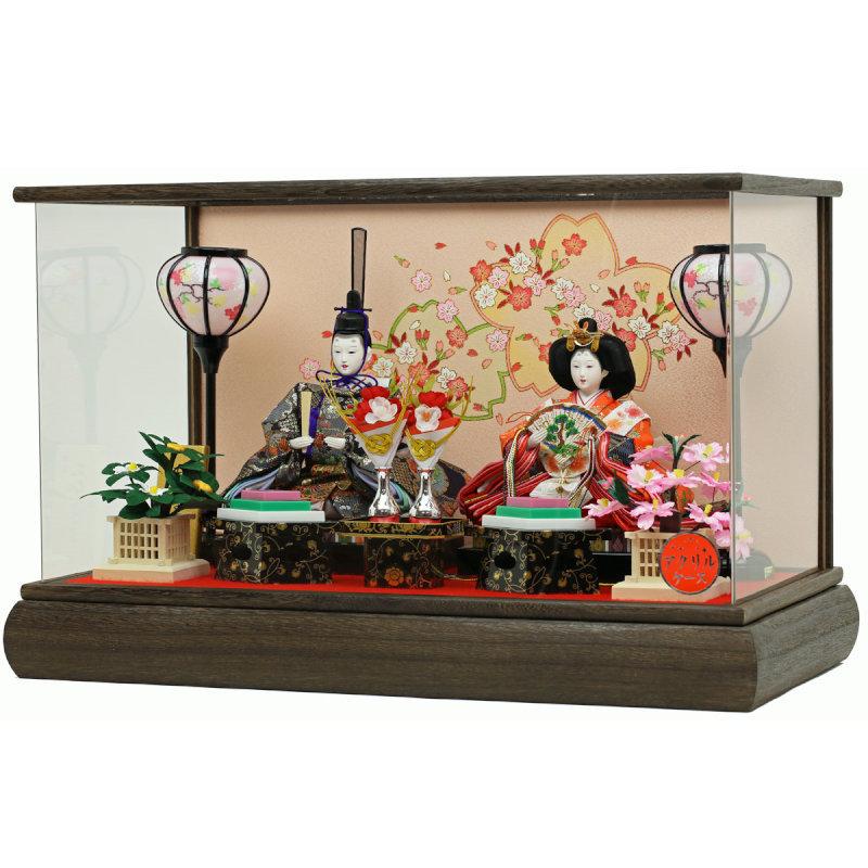 ひな人形 雛人形 2019年 名入れ木札 ケース 新作 親王飾り 十二単雛 ひな人形 ケース飾り 親王飾り コンパクト 雛