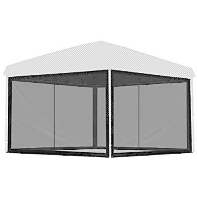 タープテント専用サイドシート 3.0×3.0m用 メッシュ×2枚/メッシュジップ×2枚 4枚セット虫除け対策 簡単取り付け