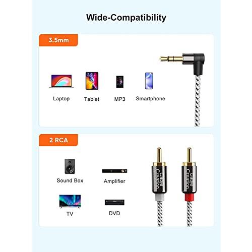 3.5mm to RCA Cablecreation RCA to 3.5MM 0.5M Auxジャックステレオオーディオ変換ケーブルY分配ケーブル 3.5mm to 2RCAステレオ｜kakinokidou｜07