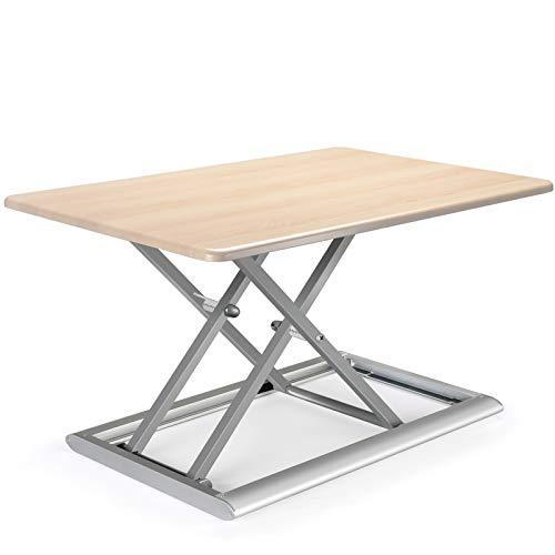 Viozon?さ調整可能 昇降式 多機能テーブル スタンディ ングデスク 76 x 51cm 木の目 　オフィスワーク テーブル/?