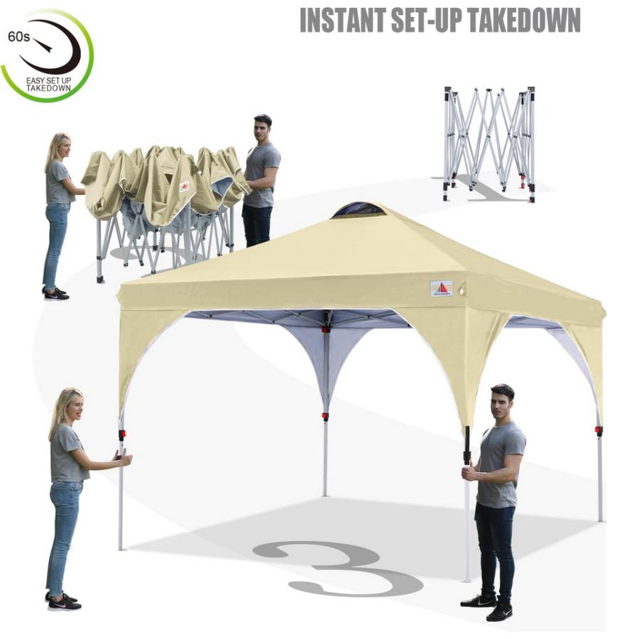 ABCCANOPY タープテント ワンタッチ 3段階調節 ベンチレーション