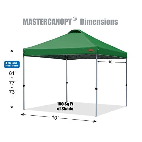 マスターキャノピー MASTERCANOPY ワンタッチタープテント 2M/2.5M/3M 三段階調節 スチールフレーム 風抜けベンチレーション キャスターバッグ 3m×3m｜kakinokidou｜03