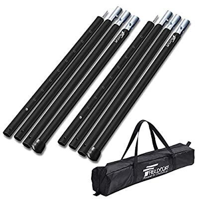 FIELDOOR アルミテントポール 2本セット/収納バッグセット/ブラック 4 