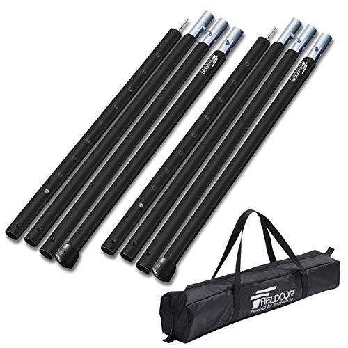 FIELDOOR アルミテントポール 2本セット/収納バッグセット/ブラック 4本連結 調節可能 240〜280cm 大型タープ コ |  | 01