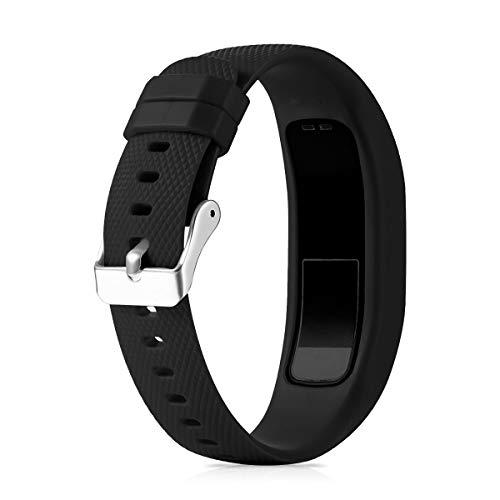 kwmobile 2x 対応: Garmin Vivofit 4 バンド 交換ベルト シリコンバンド ソフト TPU 耐久性 黒色｜kakinokidou｜05