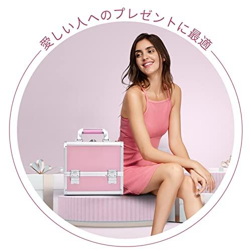 Hapilife メイクボックス ブラシホルダー付き 3段トレイ コスメ収納 かわいい コスメボックス 大容量 ミラー付き｜kakinokidou｜08