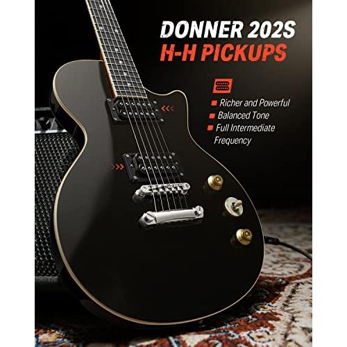 Donner エレキギター 初心者セット レスポールタイプ 39インチ フルサイズ ポプラ材 HHピックアップ配列 専用ケース ストラップ シールド付 ブラック DL-124 : a-b083j3tsvf-20230122 : かきのき堂 - 通販 - Yahoo!ショッピング Donner エレキギター 初心者セット レスポールタイプ 39インチ フルサイズ ポプラ材 HHピックアップ配列 専用ケース ストラップ シールド付 ブラック DL-124 : a-b083j3tsvf-20230122 : かきのき堂 - 通販 - Yahoo!ショッピング