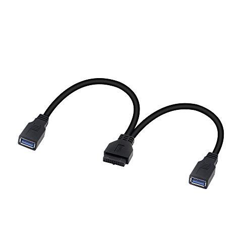 CERRXIAN USB3.0フロントパネル マザーボード19pin/20pin ケーブル フロントUSB3.0 Aコネクタ2ポート usb3.0分配器25cm｜kakinokidou｜07