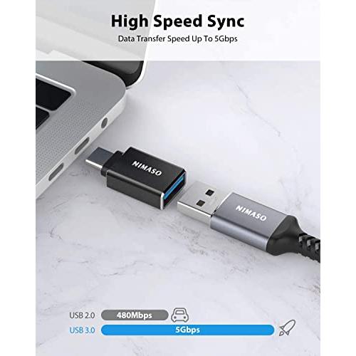 NIMASO USB-C & USB 3.0 変換アダプタ 4個セット  Type C - USB A 3.0 メス  最大5Gbps MacBook Pro/MacBook Air/iPad Pro その他 USB-C 端末用 NAD22D455｜kakinokidou｜03