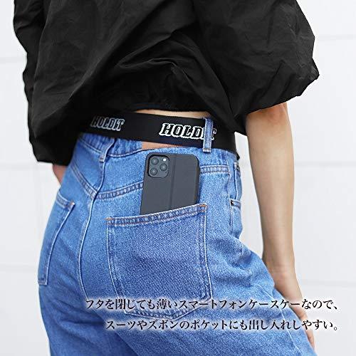 iPhone 12ProMAX 用 Slim Flip手帳スタンド機能付 ブラック Black｜kakinokidou｜06