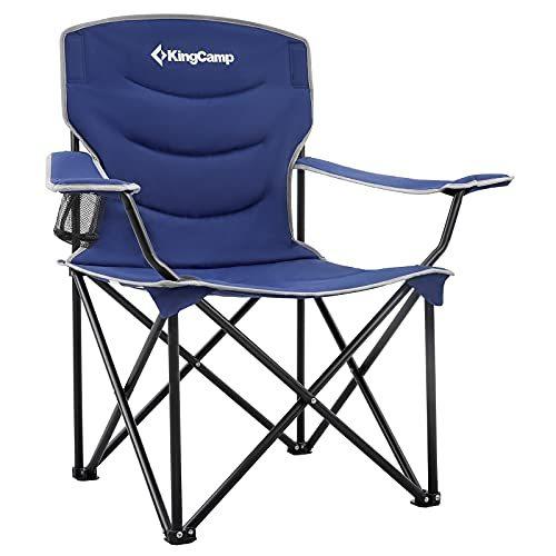 KingCamp 幅を広く アウトドアチェア 折りたたみ キャンプ椅子 収束型 イス 耐荷重136kg アームチェア 收?袋付 釣り ガーデン チェア