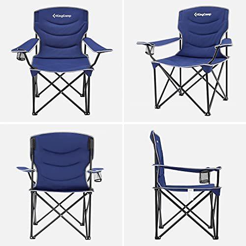 KingCamp 幅を広く アウトドアチェア 折りたたみ キャンプ椅子 収束型 イス 耐荷重136kg アームチェア 收?袋付 釣り ガーデン チェア