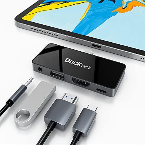 USB Cハブアダプター Dockteck 4 in 1 iPad Pro USB-Cハブ 100W充電ポート + 4K 60Hz HDMIポート + USB 2.0ポート + 3.5mmヘッドフ?｜kakinokidou｜02