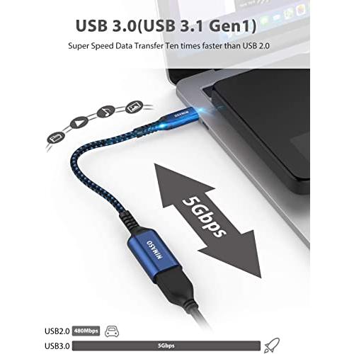 NIMASO USB C 変換 アダプタ  Type C - USB 3.0 メス  20CM OTG ケーブル タイプC 変換コネクター  1本入り, ブルー｜kakinokidou｜03