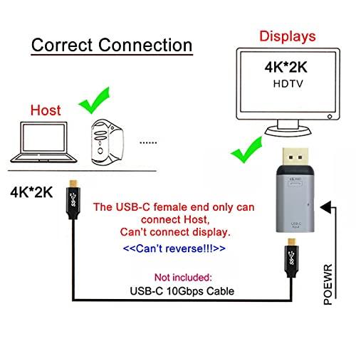 Cablecc USB-C TypeCメスソースからDisplayportDPシンクHDTVおよびPD電源アダプター4K60hz 1080p 電話およびラップトップ用｜kakinokidou｜06