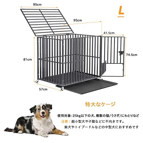 犬用ケージ スチール製 キャスター付き ペットサークル 大きめ 特大 長方形 犬小屋 室内/屋外 夏 おしゃれ アウ｜kakinokidou｜03