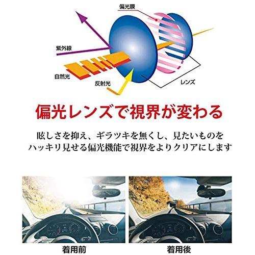 クリップオン サングラス 跳ね上げ式 偏光レンズ アンチグレア UV 保護 運転 メガネの上からかけるサングラス  黒, 57*36mm｜kakinokidou｜06