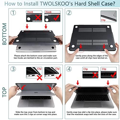 TWOLSKOO 2021 MacBook Pro 14 ケース A2442 M1 Pro / Max 対応, 耐衝撃 排熱機能 改良型 マット ハードケース + 液晶保護フィ?｜kakinokidou｜08