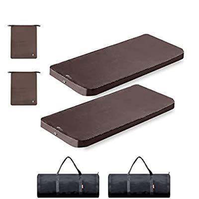 エアーポンプ付属 キャンプマット エアーマット 10cm厚 ブラウン 2個