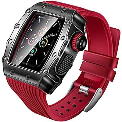 HUALIMEI メタル ケース Apple ウォッチ バンド 44mm シリーズ 6 SE用  44mm レッド 保護 堅牢 バンパー カバー 強化 ?｜kakinokidou｜02