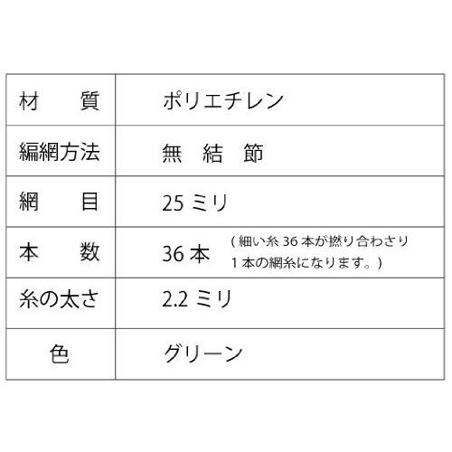 ゴルフネット 36本シルバーグレー  1m×5m 国産 自社加工｜kakinokidou｜05