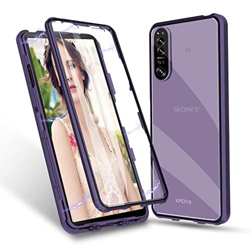 Guizzcg Sony Xperia 1 IV ケース クリアガラス SO-51C | SOG06 透明手机?ラッチ磁気バックル両面ガラススマートフォンケ｜kakinokidou｜02