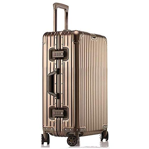 でお得に通販 lanbao スーツケース L シャンパンゴールド オールアルミ合金 キャリーケース アルミ合金ボディ TSAロック搭?