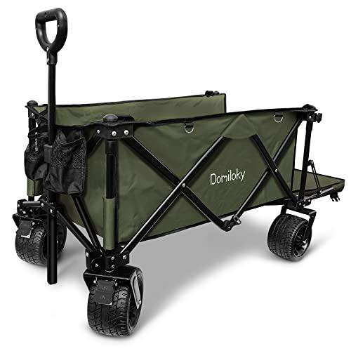 Domiloky キャリーワゴン ブレーキ付き 大型タイヤ 耐荷重120kg 長物