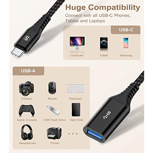 usb type c 変換アダプタ 0.16m，OTG ケーブル , AviBrex usb 変換アダプタ Type C - USB 3.0 メス  5Gbps高速データ転送タイプC｜kakinokidou｜05