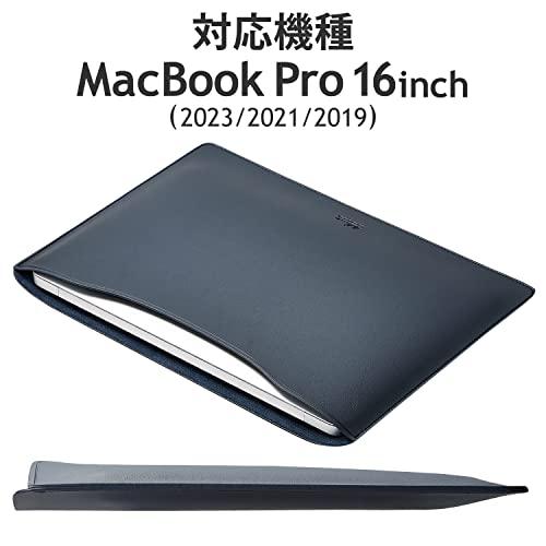 エレコム パソコンケース PCケース MacBook Pro 16.2インチ 2023/2021/2019年発売モデル 対応 ソフトレザー スリーブケース スリム ネイビー BM-IBSVM2216NV｜kakinokidou｜07