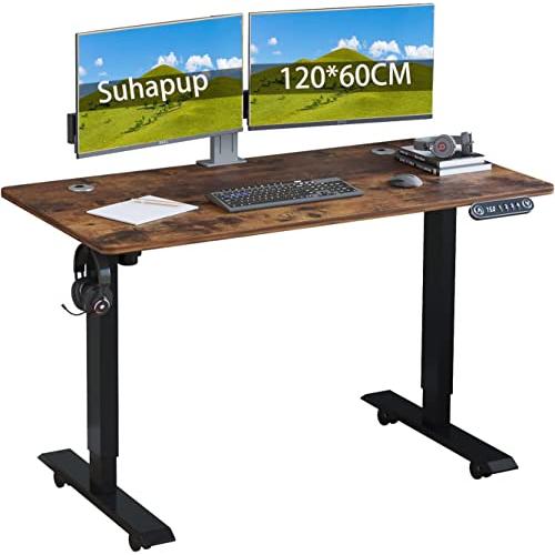 電動昇降デスク Suhapup ゲーミングデスク 机 電動式 パソコンデスク 120×60CM 電動昇降式スタンディングデスクつ｜kakinokidou｜02