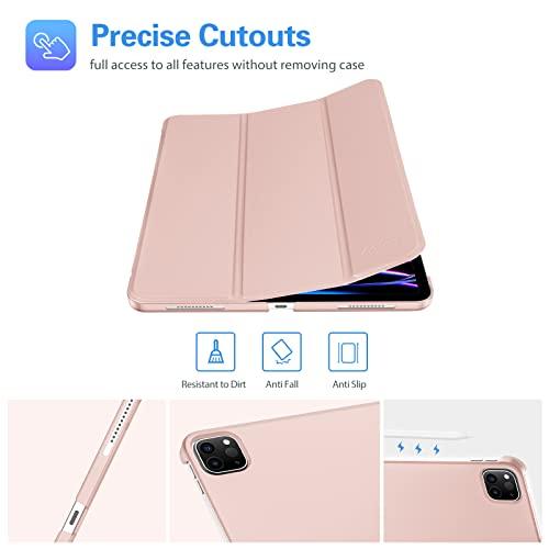 ProCase iPad Pro 11 ケース 第4/3/2/1世代に適用 2022 2021 2020 2018   Apple Pencilのペアリングと充電に対応  三つ折り スタンド スマートカバー - ピンク｜kakinokidou｜05