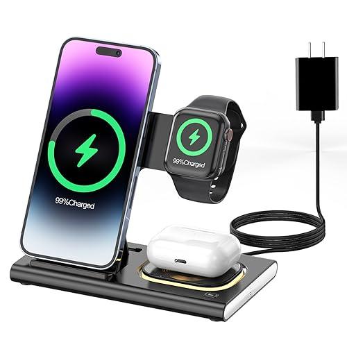 互換品 3in1ワイヤレス充電器 iPhone17/17 Air/17 Pro/17 Pro Max/16