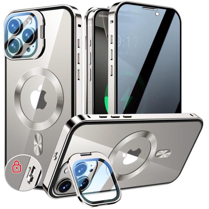 互換品 iPhone 16 Pro 用 ケース 全面保護 カメラレンズ保護・スタンド 