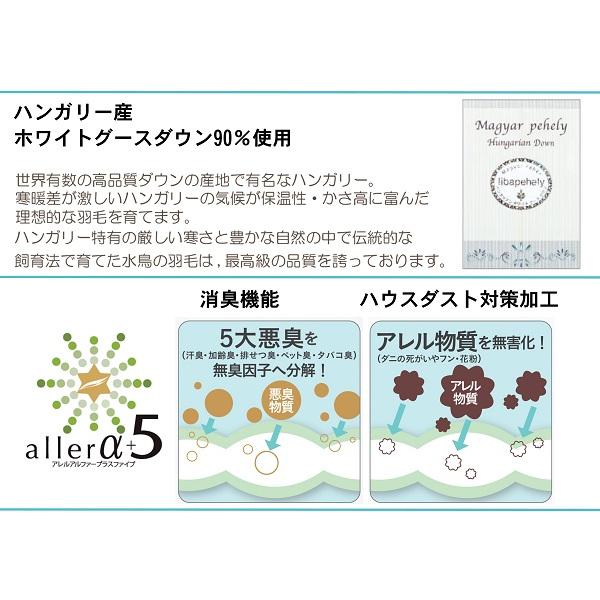 羽毛掛けふとん　フランスベッド　ダブルサイズ　2枚合わせ　上質　JOORYU　ハンガリー産グースダウン90％　190×210cm　オールシーズン　AS-RE02　10年保証　｜kakinumakagu｜03