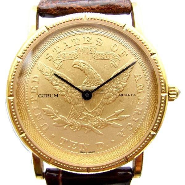 【限定1点】 コルム CORUM アメリカイーグルコイン K22 イエローゴールド クォーツ  腕時計 【CORUM4949756】｜kakiya｜05