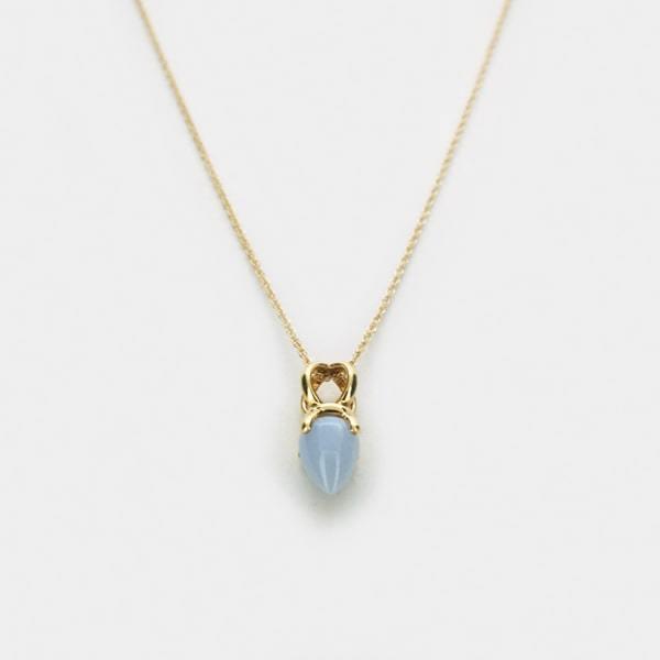 K18 イエローゴールド メノウ プチネックレス 日本製