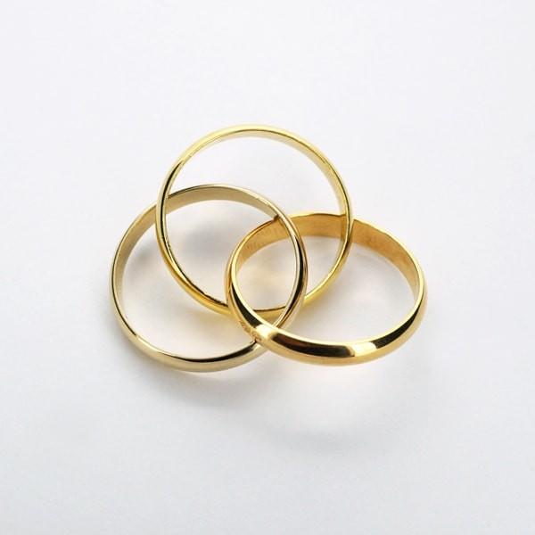 K18 指輪 ゴールド 美品 K18 カラーゴールドリング〕K18 リング オレンジゴールド (幅約2.8mm