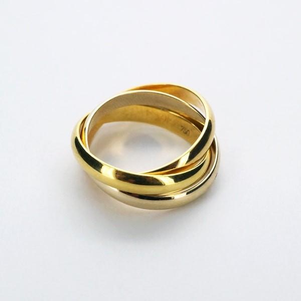 K18 指輪 ゴールド 美品 K18 0.224ctダイヤモンド リング】8.5号 約4.5g 3連風 指輪 18金